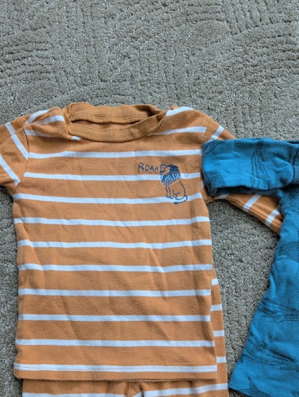 Kids Pajamas Set - Blue Long Sleeve Top & Bottom